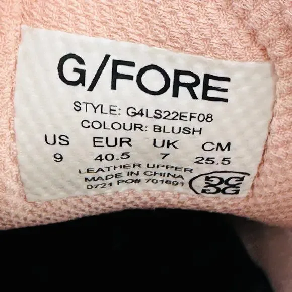 G/Fore Women's Brogue Gallivanter Blush Leather Golf Shoes G4LS22EF08 Size 9 - Picture 10 of 10